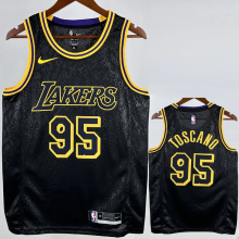 LAKERS TOSCANO #95 Black Top Quality Hot Pressing NBA Jersey