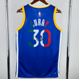 WARRIORS CURRY #30 Blue Top Quality Hot Pressing NBA Jersey