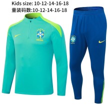 24-25 Brazil High Quality Kids Half Pull Tracksuit