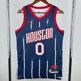 22-23 Rockets WESTBROOK #0 Royal blue City Edition Top Quality Hot Pressing NBA Jersey