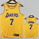 22-23 Lakers ANTHONY #7 Yellow Top Quality Hot Pressing NBA Jersey