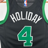 22-23 Celtics HOLIDAY #4 Black Top Quality Hot Pressing NBA Jersey (Trapeze Edition)