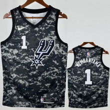 SA Spurs WEMBANYAMA #1 Camouflage color Top Quality Hot Pressing NBA Jersey