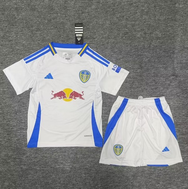 24-25 Leeds United Home Kids Soccer Jersey