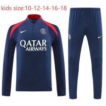 24-25 PSG High Quality Kids Half Pull Tracksuit