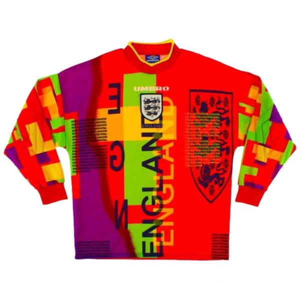 1996 England Goalkeeper Retro Long Sleeve Soccer Jersey