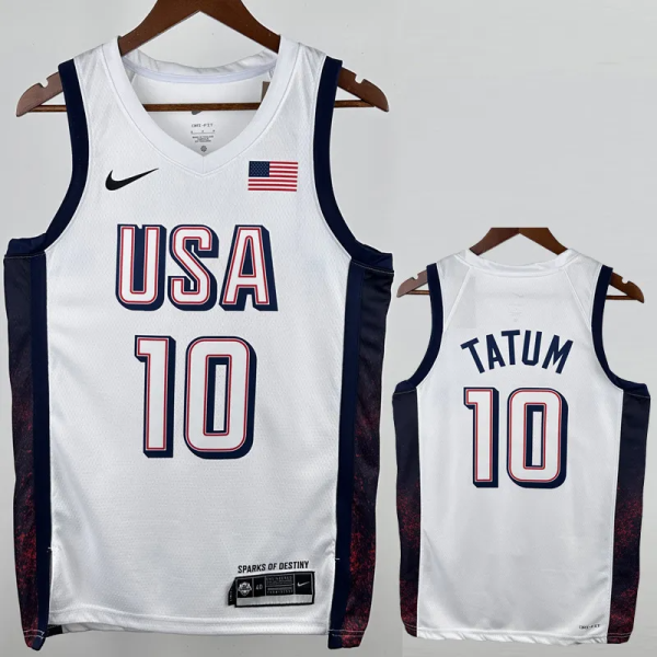 2024 Olympic Game USA TATUM # 10 White Basketball Jersey