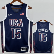 2024 Olympic Game USA BOOKER #15 Dark Blue Basketball Jersey