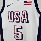 2024 Olympic Game USA EDWARDS # 5 White Basketball Jersey