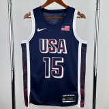 2024 Olympic Game USA BOOKER #15 Dark Blue Basketball Jersey