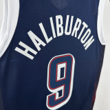 2024 Olympic Game USA HALIBURTON # 9 Dark Blue Basketball Jersey