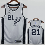 20-21 SA Spurs DUNCAN #21 Grey Top Quality Hot Pressing NBA Jersey (Trapeze Edition)