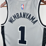 20-21 SA Spurs WEMBANYAMA #1 Grey Top Quality Hot Pressing NBA Jersey (Trapeze Edition)