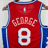 22-23 76ERS GEORGE #8 Red Top Quality Hot Pressing NBA Jersey (Trapeze Edition)