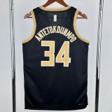 23-24 BUCKS ANTETOKOUNMPO #34 Black Glory Edition Top Quality Hot Pressing NBA Jersey