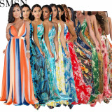 Plus Size Dress Amazon Ebay popular European and American deep V neck backless chiffon dress