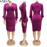 Plus Size Dress Amazon hot sale solid color layered effect sheath sexy dress