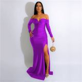 Hot sale women sexy plain elegant club evening dresses floor length prom dresses 2022
