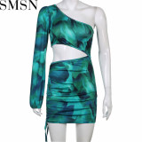 Plus Size Dress personality temperament commute stitching hip drawstring skirt dress women