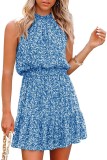 Fashion women dress Women's casual sleeveless halter dress in summer Bohemian print