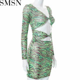 Plus Size Dress 2022 summer color printed sexy design slimming dress