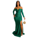 Hot sale women sexy plain elegant club evening dresses floor length prom dresses 2022