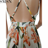 Plus Size Dress Amazon Ebay popular European and American deep V neck backless chiffon dress