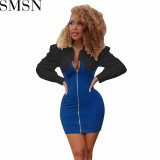 Plus Size Dress European and American Amazon Hot Sale Slim Fit Sheath Stretch Denim Skirt