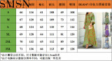 Casual Dress summer New loose plus size print long sleeved top high waist long dress