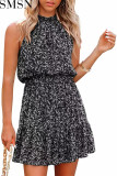 Fashion women dress Women's casual sleeveless halter dress in summer Bohemian print