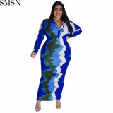 Plus Size Dress large size fall women clothing wholesale supply collar placket open chest dress