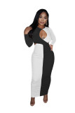 Plus Size Dress Amazon new autumn winter assorted colors thread hollow waist sexy long dress