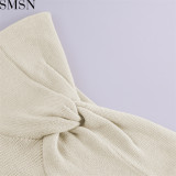 Casual Dress 2022 spring popular style knitted cross off shoulder fashion sexy woolen dress