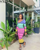 Plus Size Dress European and American sexy V neck slim autumn and winter dress