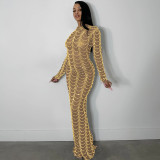 Plus Size Dress fashion new sexy nightclub hot rhinestone mesh see-through long sleeve dress