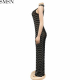 Fashion women dress sexy backless nightclub party formal dress rhinestone see-through dress for women