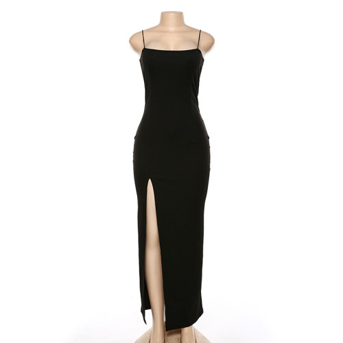 Slim Fit Open Back Sexy Split Dress For Women