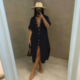 Summer Hoodie Sexy Bamboo Knot Lining Casual Beach Dress