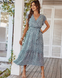 Fashion women dress Sexy and flowing Dress 2022 Spring/summer printed holiday dress