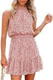 Fashion women dress Women's casual sleeveless halter dress in summer Bohemian print