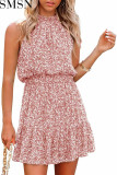 Fashion women dress Women's casual sleeveless halter dress in summer Bohemian print