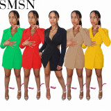 Plus Size Dress Amazon fashion casual autumn and winter suit collar backless dress