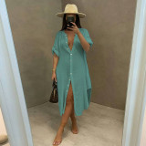 Summer Hoodie Sexy Bamboo Knot Lining Casual Beach Dress