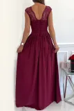 Sleeveless Lace Open Back Bottom Split Dress