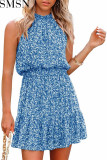 Fashion women dress Women's casual sleeveless halter dress in summer Bohemian print