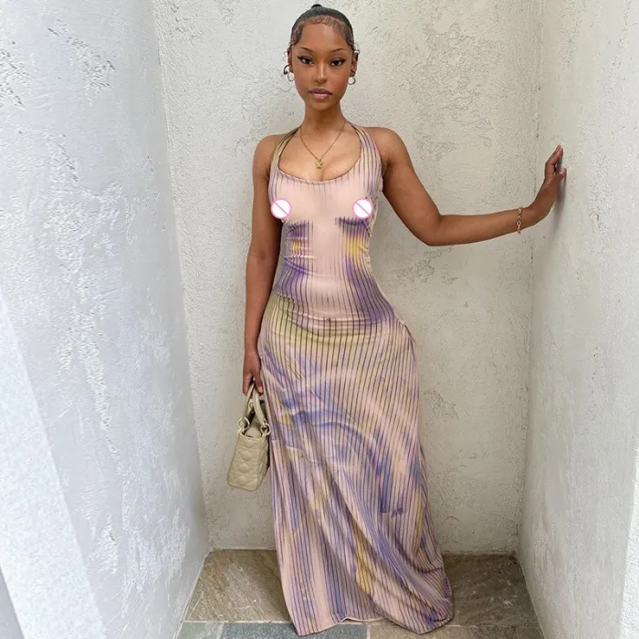 Fashion Sexy Printed Slim Sleeveless Dress