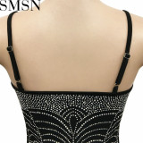 Casual Dress fashion solid color strap irregular rhinestone dress for women