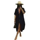 Summer Hoodie Sexy Bamboo Knot Lining Casual Beach Dress