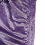 Elegant Dresses 2022 new Korean velvet long sleeve A line casual dress