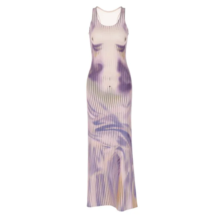 Fashion Sexy Printed Slim Sleeveless Dress